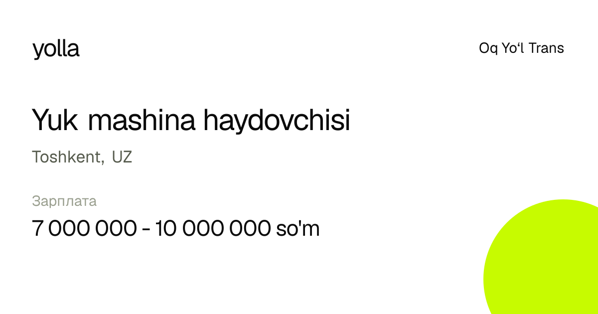 Yuk mashina haydovchisi