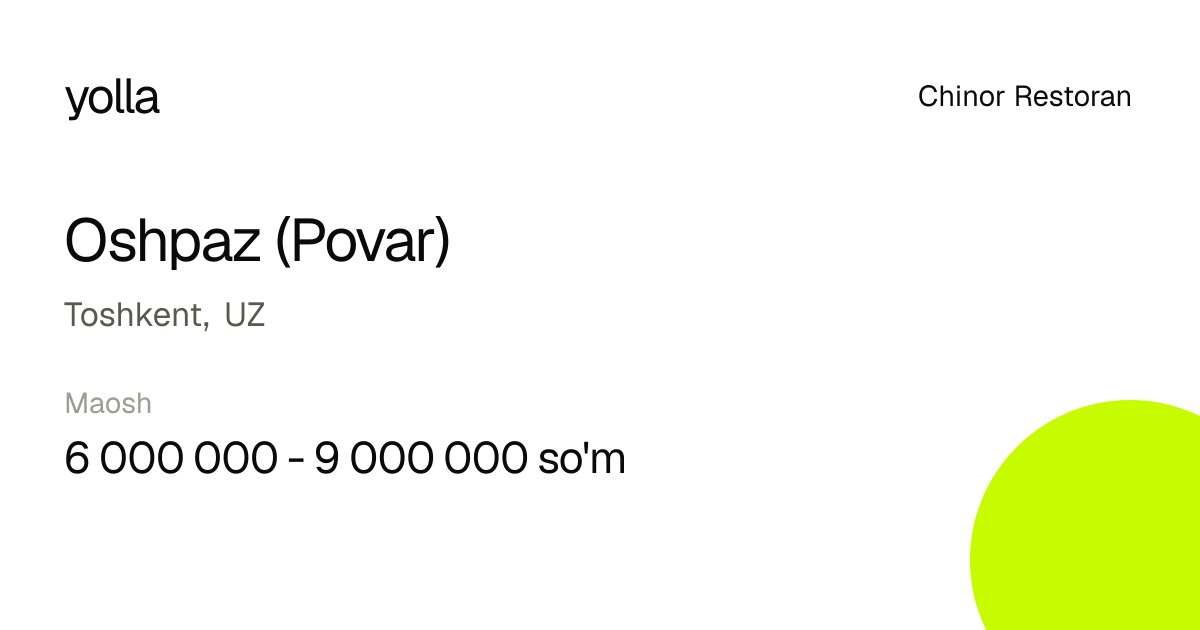 Oshpaz (Povar)