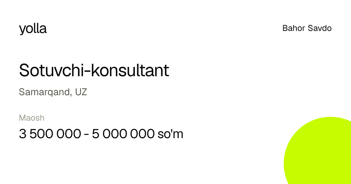 Sotuvchi-konsultant