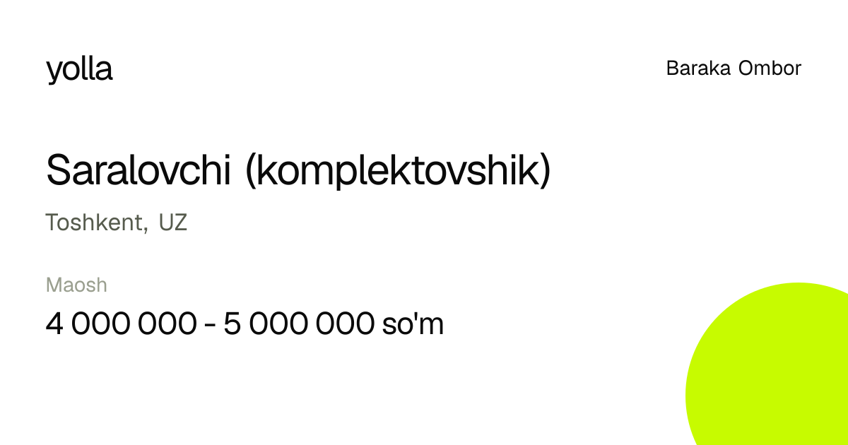 Saralovchi (komplektovshik)